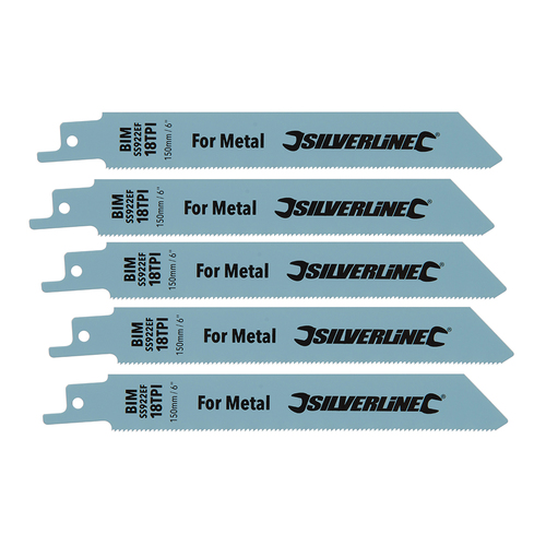 Silverline Reciprocating  Saw Blades 5pk (For Metal)