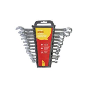 Am-Tech 11pc Combination Spanner Set With Rack