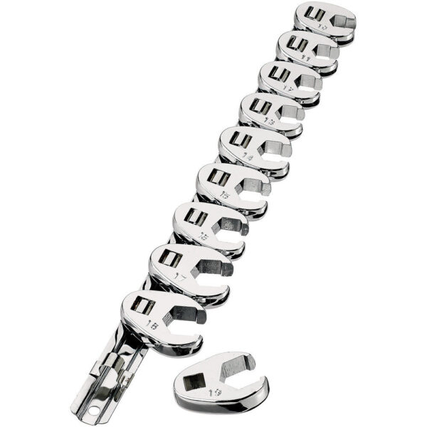 Clarke PRO194 3/8″ Drive Crows Foot Metric Spanner Set 10 Piece