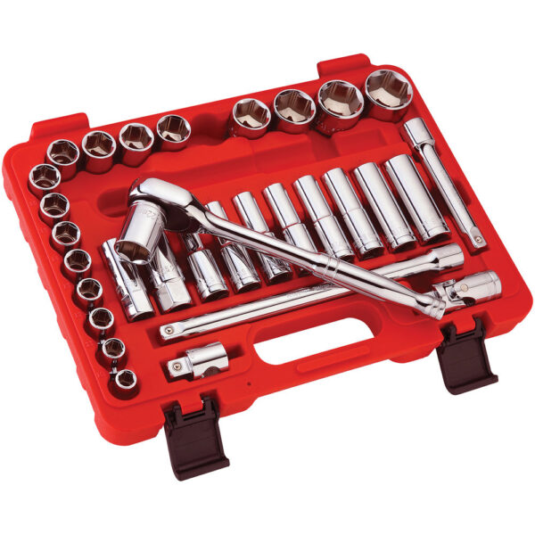 Clarke PRO378 32 Piece 1/2″ Dr Metric Socket Set