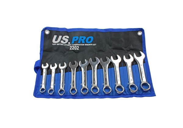 US Pro 10pc Metric Stubby Spanner Set
