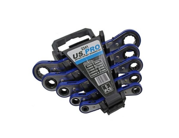 US Pro 5 Pc OFFSET Ratchet Spanner Set – Metric