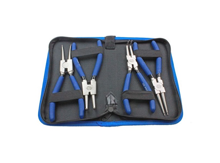 US Pro 4Pc 7" NI-FE Finish Circlip Plier Set in Zip Case