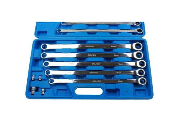US Pro 10PC Extra Long Double Ring Single Gear Ratchet Set